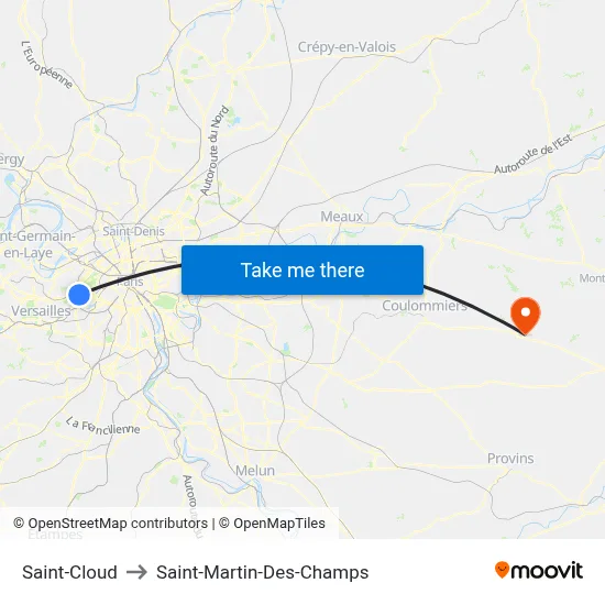 Saint-Cloud to Saint-Martin-Des-Champs map
