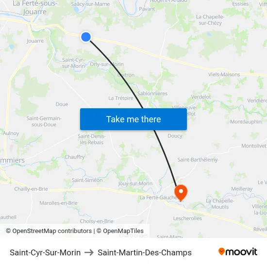 Saint-Cyr-Sur-Morin to Saint-Martin-Des-Champs map