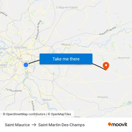 Saint-Maurice to Saint-Martin-Des-Champs map