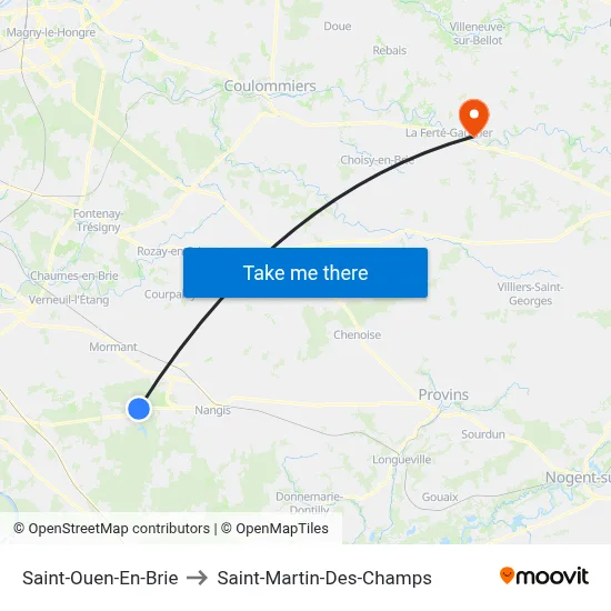 Saint-Ouen-En-Brie to Saint-Martin-Des-Champs map
