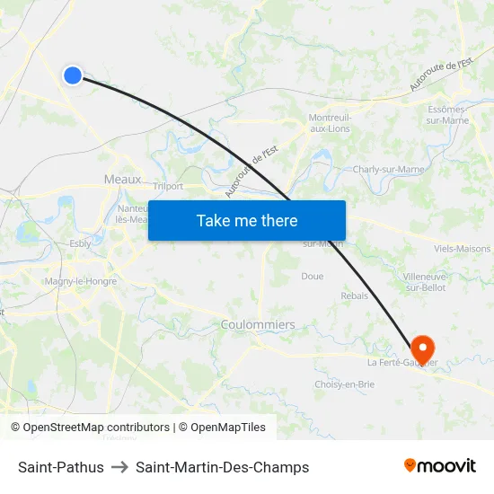 Saint-Pathus to Saint-Martin-Des-Champs map