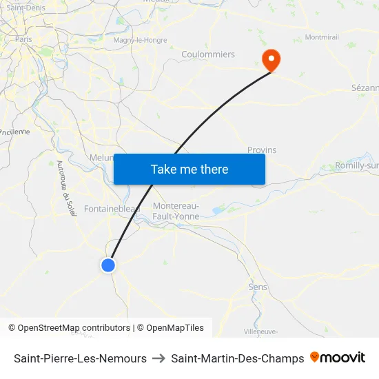 Saint-Pierre-Les-Nemours to Saint-Martin-Des-Champs map
