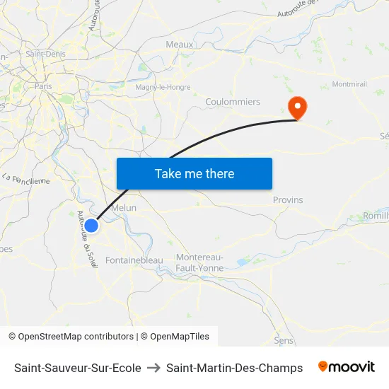 Saint-Sauveur-Sur-Ecole to Saint-Martin-Des-Champs map