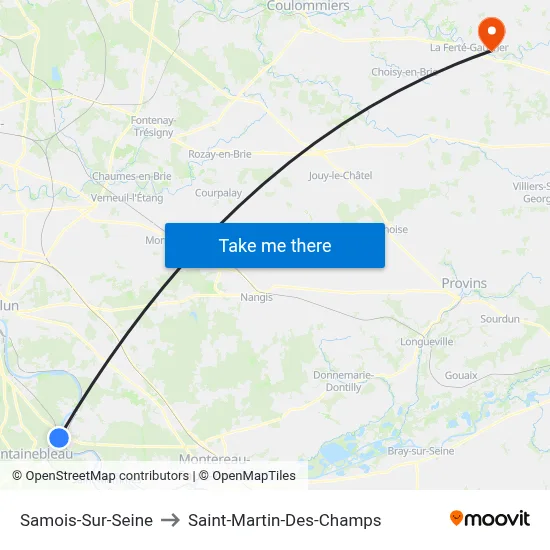 Samois-Sur-Seine to Saint-Martin-Des-Champs map