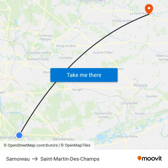 Samoreau to Saint-Martin-Des-Champs map