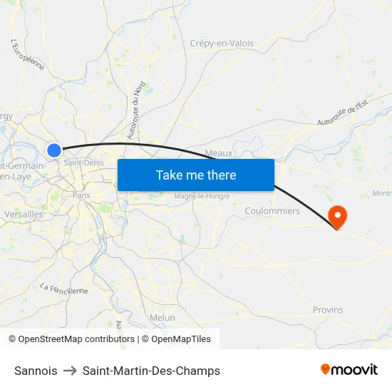 Sannois to Saint-Martin-Des-Champs map
