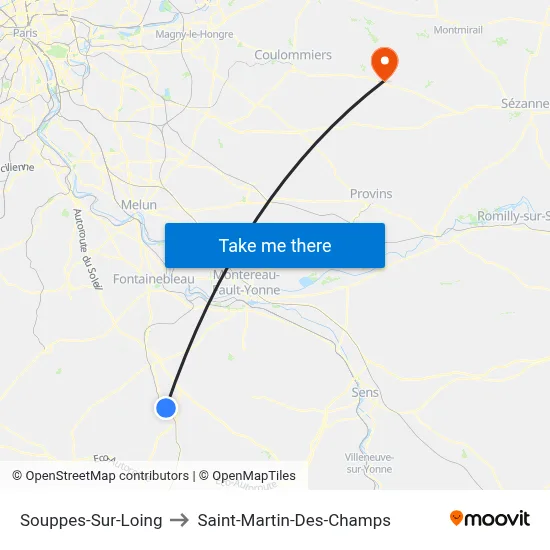Souppes-Sur-Loing to Saint-Martin-Des-Champs map