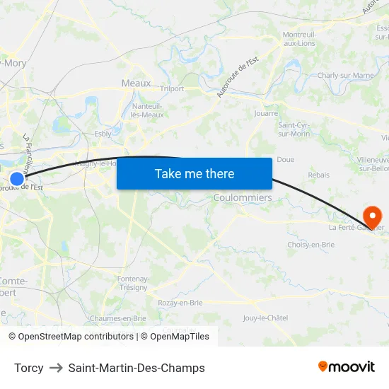 Torcy to Saint-Martin-Des-Champs map
