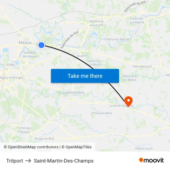 Trilport to Saint-Martin-Des-Champs map