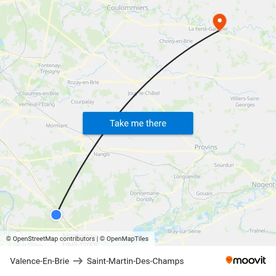 Valence-En-Brie to Saint-Martin-Des-Champs map