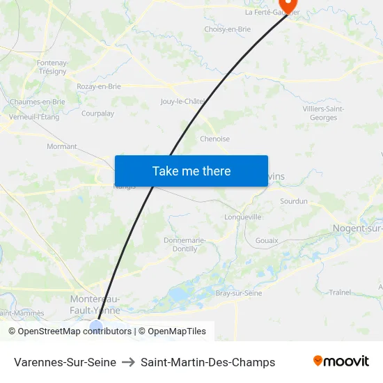 Varennes-Sur-Seine to Saint-Martin-Des-Champs map