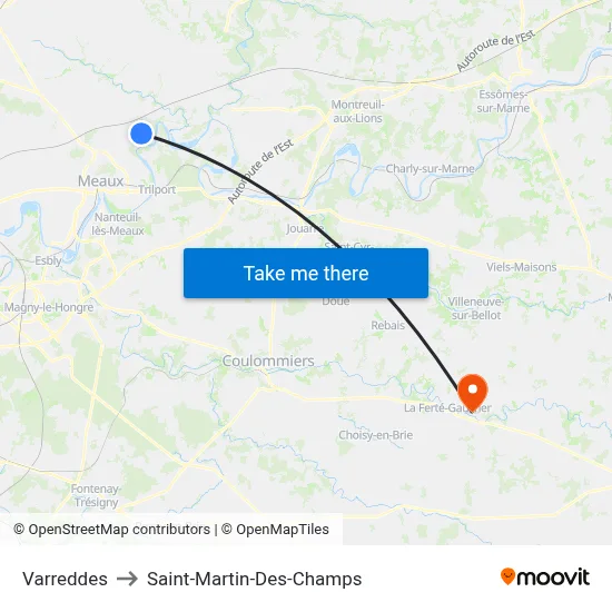 Varreddes to Saint-Martin-Des-Champs map