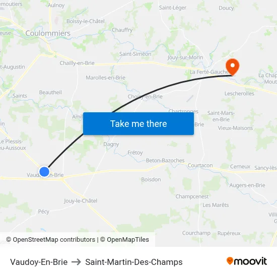 Vaudoy-En-Brie to Saint-Martin-Des-Champs map