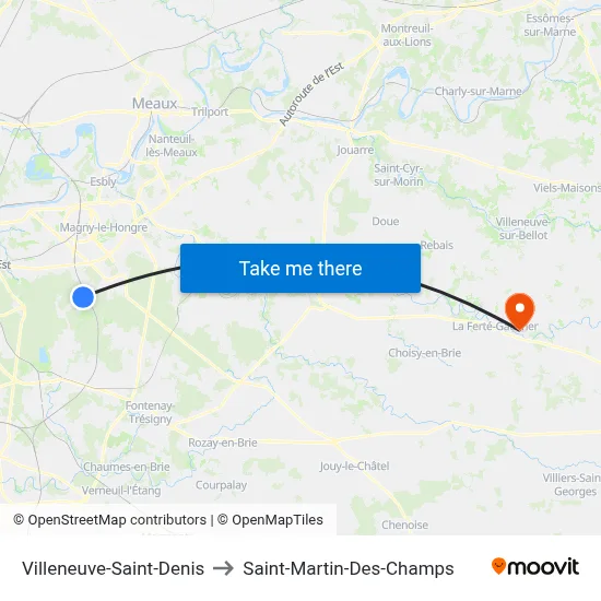 Villeneuve-Saint-Denis to Saint-Martin-Des-Champs map