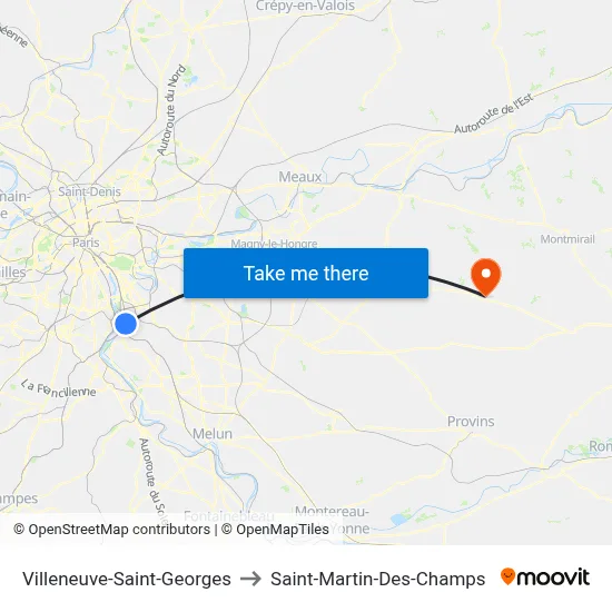 Villeneuve-Saint-Georges to Saint-Martin-Des-Champs map