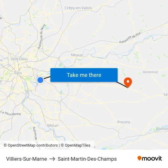 Villiers-Sur-Marne to Saint-Martin-Des-Champs map