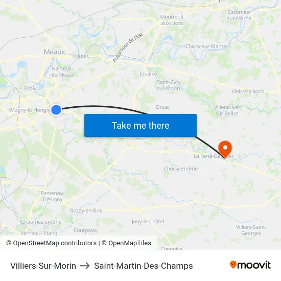 Villiers-Sur-Morin to Saint-Martin-Des-Champs map