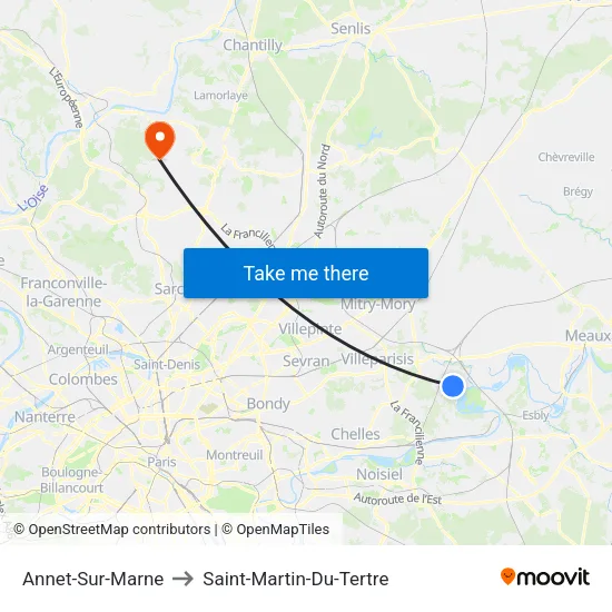 Annet-Sur-Marne to Saint-Martin-Du-Tertre map