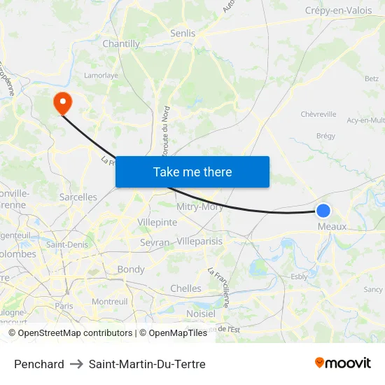Penchard to Saint-Martin-Du-Tertre map