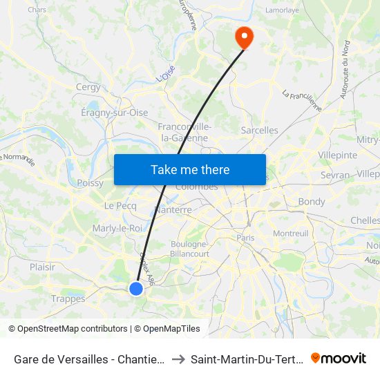 Gare de Versailles - Chantiers to Saint-Martin-Du-Tertre map