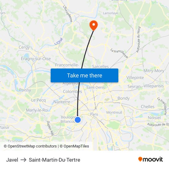 Javel to Saint-Martin-Du-Tertre map