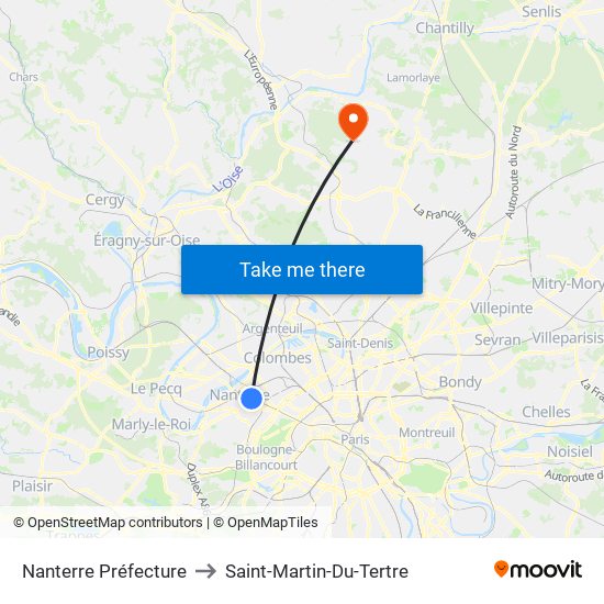 Nanterre Préfecture to Saint-Martin-Du-Tertre map