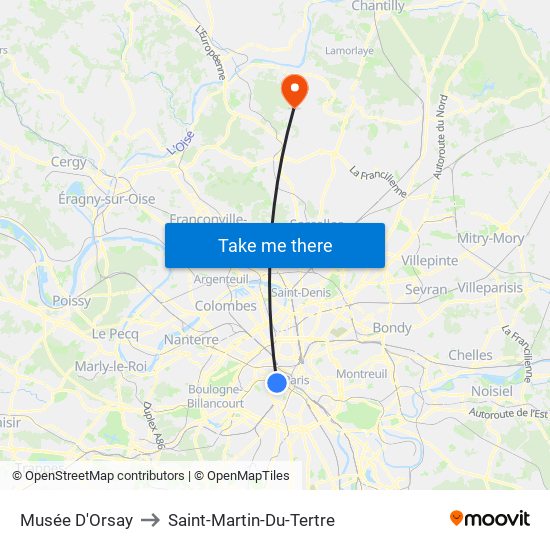 Musée D'Orsay to Saint-Martin-Du-Tertre map