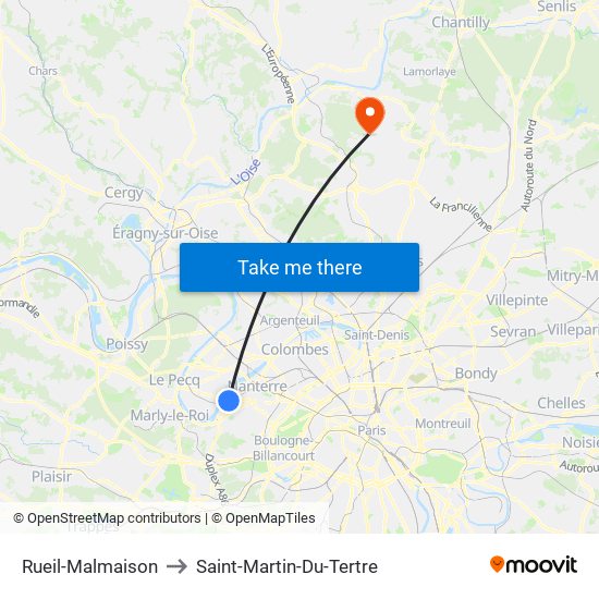 Rueil-Malmaison to Saint-Martin-Du-Tertre map