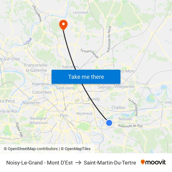 Noisy-Le-Grand - Mont D'Est to Saint-Martin-Du-Tertre map