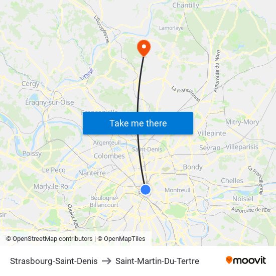 Strasbourg-Saint-Denis to Saint-Martin-Du-Tertre map