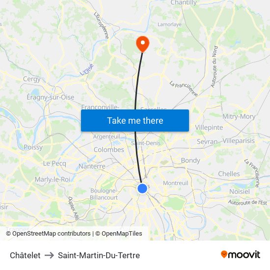 Châtelet to Saint-Martin-Du-Tertre map