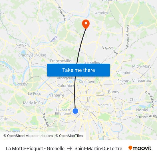 La Motte-Picquet - Grenelle to Saint-Martin-Du-Tertre map