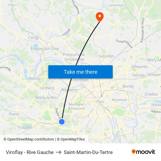 Viroflay - Rive Gauche to Saint-Martin-Du-Tertre map