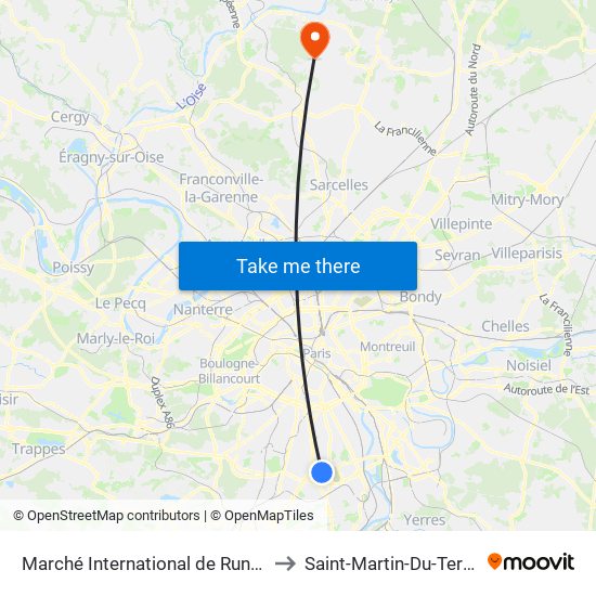 Marché International de Rungis to Saint-Martin-Du-Tertre map