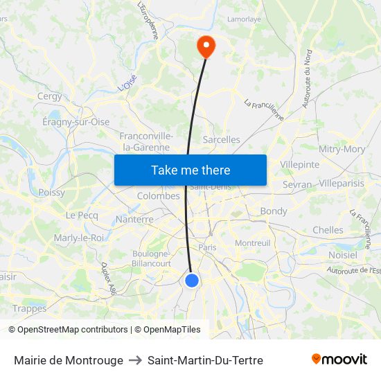 Mairie de Montrouge to Saint-Martin-Du-Tertre map