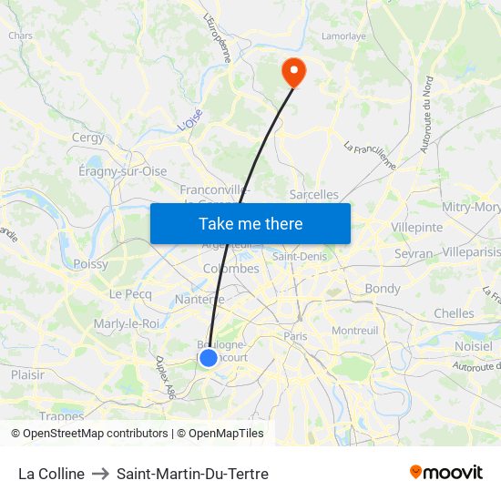La Colline to Saint-Martin-Du-Tertre map