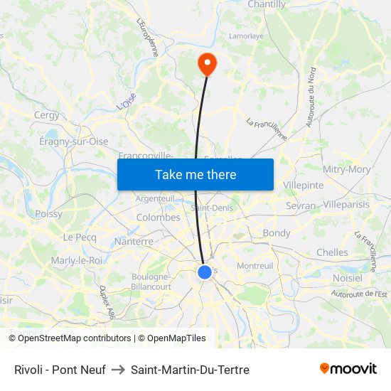 Rivoli - Pont Neuf to Saint-Martin-Du-Tertre map