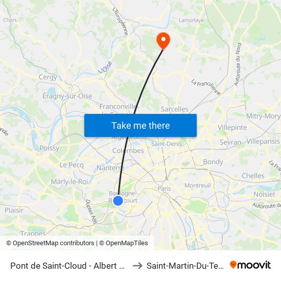 Pont de Saint-Cloud - Albert Kahn to Saint-Martin-Du-Tertre map