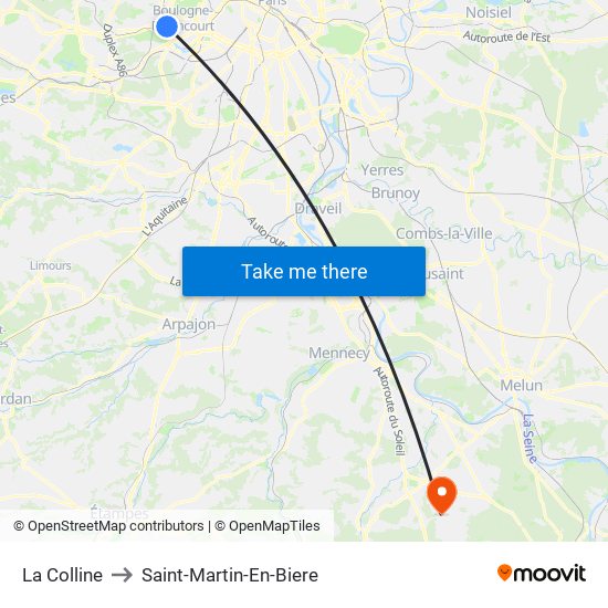 La Colline to Saint-Martin-En-Biere map