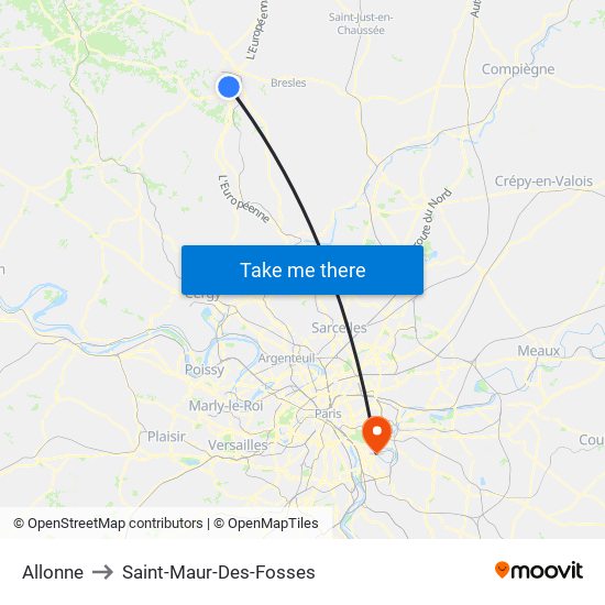 Allonne to Saint-Maur-Des-Fosses map