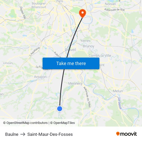 Baulne to Saint-Maur-Des-Fosses map
