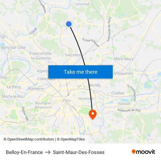 Belloy-En-France to Saint-Maur-Des-Fosses map