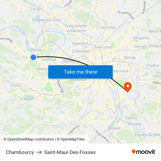 Chambourcy to Saint-Maur-Des-Fosses map