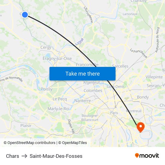 Chars to Saint-Maur-Des-Fosses map