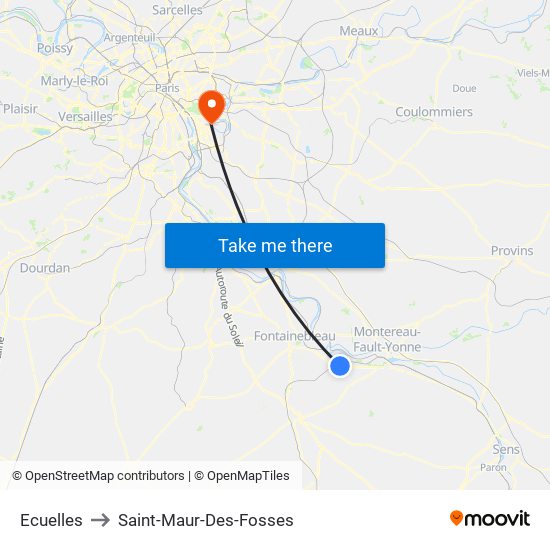 Ecuelles to Saint-Maur-Des-Fosses map