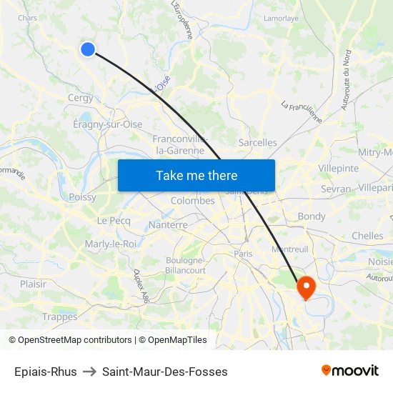 Epiais-Rhus to Saint-Maur-Des-Fosses map