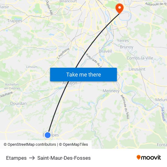 Etampes to Saint-Maur-Des-Fosses map