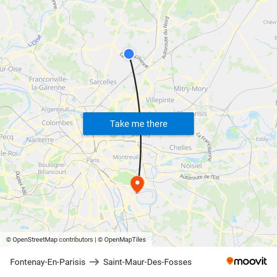 Fontenay-En-Parisis to Saint-Maur-Des-Fosses map