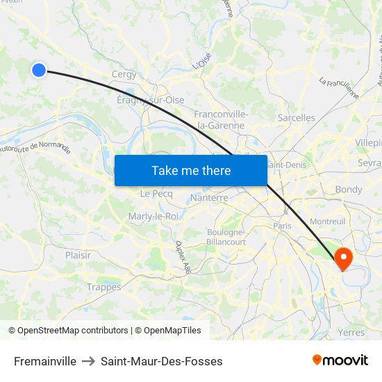 Fremainville to Saint-Maur-Des-Fosses map