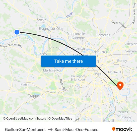Gaillon-Sur-Montcient to Saint-Maur-Des-Fosses map